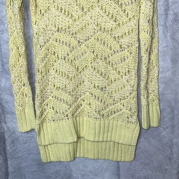 Universal Thread Yellow & Cream Open Knit Tunic Sweater - size XS - Picture 11 of 11